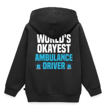 Der weltweit okayste Krankenwagenfahrer Rettungssanitäter EMS Dri - Kinder Premium Organic Hoodie - Schwarz - Hinten - AI Model Kid Male (0cm)