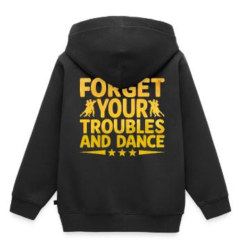 Oubliez vos ennuis et dansez danseur - Sweat Premium à capuche enfant bio - noir - Dos - AI Model Kid Male (0cm)