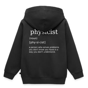 Physicien Physique Professeur de physique Professeur de physique Professeur de physique - Sweat Premium à capuche enfant bio - noir - Dos - AI Model Kid Male (0cm)