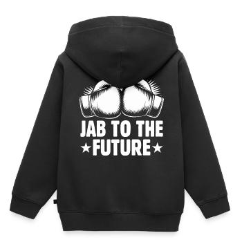 Jab To The Future Boxer Sports Gym de musculation - Sweat Premium à capuche enfant bio - noir - Dos - AI Model Kid Male (0cm)