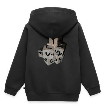 Lettres arabes islam coran kuran kuran - Sweat Premium à capuche enfant bio - noir - Dos - AI Model Kid Male (0cm)