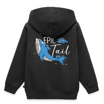 Orca Beobachtung für Buckelwale und Meerwale - Kinder Premium Organic Hoodie - Schwarz - Hinten - AI Model Kid Male (0cm)