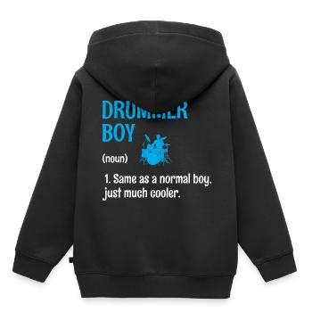 Drummer Boy Wie Ein Normaler Junge, Nur viel Cooler - Kinder Premium Organic Hoodie - Schwarz - Hinten - AI Model Kid Male (0cm)