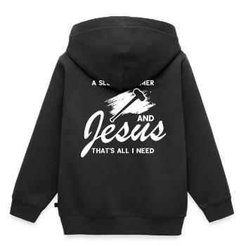 Démolition et rénovation de maisons - Sweat Premium à capuche enfant bio - noir - Dos - AI Model Kid Male (0cm)