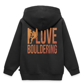 I Love Bouldering Rock Boulder Rock Climber Climbi - Kinder Premium Organic Hoodie - Schwarz - Hinten - AI Model Kid Male (0cm)