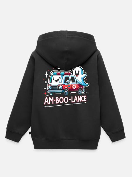 Am-Boo-Lance Ambulancier ambulancier ambulanciers ambulanciers EMS Hallo - Sweat Premium à capuche enfant bio - noir