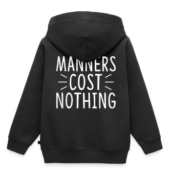 Manieren kosten nichts Sarkasmus Sarkastisch - Kinder Premium Organic Hoodie - Schwarz - Hinten - AI Model Kid Male (0cm)