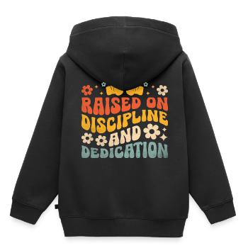 Raised On Discipline And Dedication Boxer Sports - Kids Premium Organic Hoodie - black - Back - AI Model Kid Male (0cm)