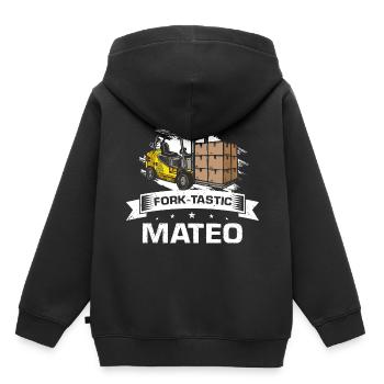 Lagerarbeiter für Staplerfahrer und Gabelstapler - Kinder Premium Organic Hoodie - Schwarz - Hinten - AI Model Kid Male (0cm)