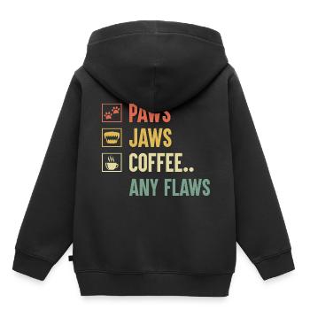 Pattes mâchoires Café Tous les défauts Caffeine Lover Boxer - Sweat Premium à capuche enfant bio - noir - Dos - AI Model Kid Male (0cm)