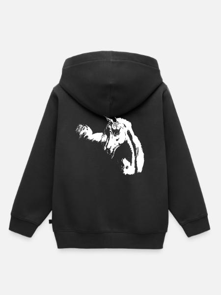 arabisches Pferd - Kinder Premium Organic Hoodie - Schwarz