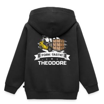 Gabelstaplerfahrer und Lagerhaus Gabestaplerfahrer - Kinder Premium Organic Hoodie - Schwarz - Hinten - AI Model Kid Male (0cm)