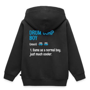 Drum Corps Marching Band Drum Corp Boy Music Percu - Kinder Premium Organic Hoodie - Schwarz - Hinten - AI Model Kid Male (0cm)