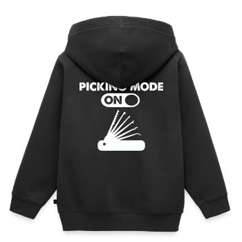 Crochetage de serrure sur la conception de serrurier de serrurerie - Sweat Premium à capuche enfant bio - noir - Dos - AI Model Kid Male (0cm)