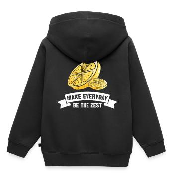 Lemon Design Lemonades Stand Boss Vente de citron - Sweat Premium à capuche enfant bio - noir - Dos - AI Model Kid Male (0cm)