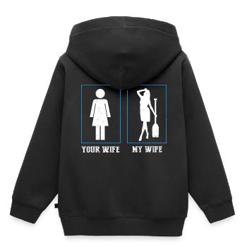 Entraîneur de bateau-dragon et bateau-dragon - Sweat Premium à capuche enfant bio - noir - Dos - AI Model Kid Male (0cm)