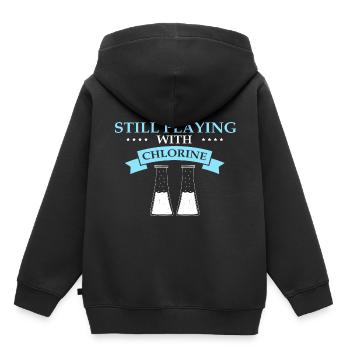 Pool Guy Design pour PoolBoy et Pool Cleaner - Sweat Premium à capuche enfant bio - noir - Dos - AI Model Kid Male (0cm)
