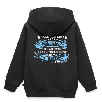 Meeressäuger für Orca-Beobachtung und Buckelwal - Kinder Premium Organic Hoodie - Schwarz - Hinten - AI Model Kid Male (0cm)