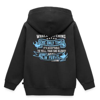 Orca Beobachtung für Buckelwale und Meerwale - Kinder Premium Organic Hoodie - Schwarz - Hinten - AI Model Kid Male (0cm)