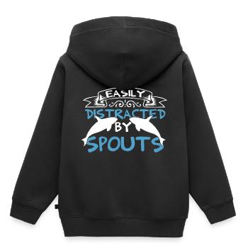 Meeressäuger für Orca-Beobachtung und Buckelwal - Kinder Premium Organic Hoodie - Schwarz - Hinten - AI Model Kid Male (0cm)