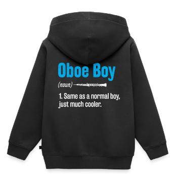 Oboe Boy Oboe Basoonist Marching Band Instrument B - Kinder Premium Organic Hoodie - Schwarz - Hinten - AI Model Kid Male (0cm)
