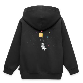 Astronaut Sandwich Liebe Astronomie Sandwich - Kinder Premium Organic Hoodie - Schwarz - Hinten - AI Model Kid Male (0cm)