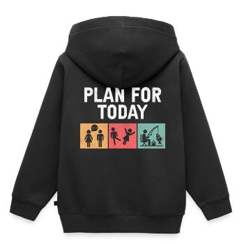 Planifier pour aujourd’hui Pêche Fish Angler Pêcheur Angle - Sweat Premium à capuche enfant bio - noir - Dos - AI Model Kid Male (0cm)