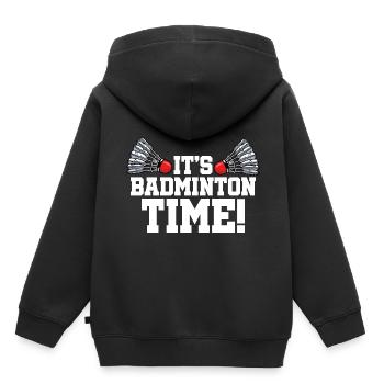 It's Badminton Time Graphic Badminton Player Shutt - Kinder Premium Organic Hoodie - Schwarz - Hinten - AI Model Kid Male (0cm)