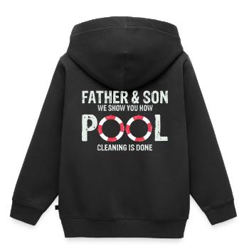 Conceptions de sauveteurs pour les techniciens de piscine - Sweat Premium à capuche enfant bio - noir - Dos - AI Model Kid Male (0cm)