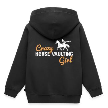 Conception de voûte et conception de chevaux de voûte - Sweat Premium à capuche enfant bio - noir - Dos - AI Model Kid Male (0cm)