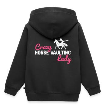 Conception de voûte et conception de chevaux de voûte - Sweat Premium à capuche enfant bio - noir - Dos - AI Model Kid Male (0cm)