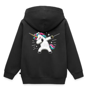 Synchronisieren Einhorn Fechter Schwert Degen Fechter Athlet - Kinder Premium Organic Hoodie - Schwarz - Hinten - AI Model Kid Male (0cm)