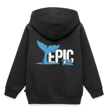 Orca Beobachtung für Buckelwale und Meerwale - Kinder Premium Organic Hoodie - Schwarz - Hinten - AI Model Kid Male (0cm)