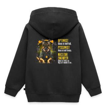 Kernenergie Spruch für Kernenergie - Kinder Premium Organic Hoodie - Schwarz - Hinten - AI Model Kid Male (0cm)
