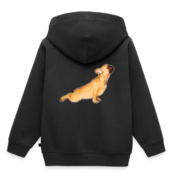 Bouledogue Français - Frenchie - Bouledogue Français - Sweat Premium à capuche enfant bio - noir - Dos - AI Model Kid Male (0cm)