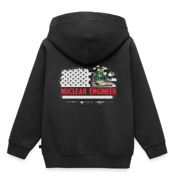Kernenergie Spruch für Kernenergie - Kinder Premium Organic Hoodie - Schwarz - Hinten - AI Model Kid Male (0cm)