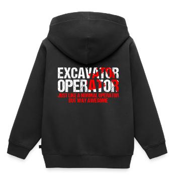 Opérateur de pelle pour pelles hydrauliques Pelles sur sable - Sweat Premium à capuche enfant bio - noir - Dos - AI Model Kid Male (0cm)