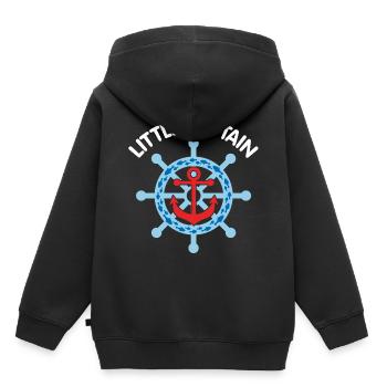Kleiner Kapitän - Kinder Premium Organic Hoodie - Schwarz - Hinten - AI Model Kid Male (0cm)