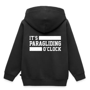 It's Paragliding O' Clock Paraglider Skydiving Par - Kinder Premium Organic Hoodie - Schwarz - Hinten - AI Model Kid Male (0cm)