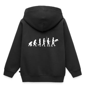 Hobby Horsing Evolution Steckenpferde Reiten Trend - Kinder Premium Organic Hoodie - Schwarz - Hinten - AI Model Kid Male (0cm)