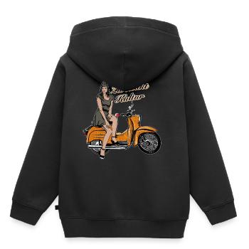 Simson Schwalbe KR51 Rétro trafic orange - Sweat Premium à capuche enfant bio - noir - Dos - AI Model Kid Male (0cm)