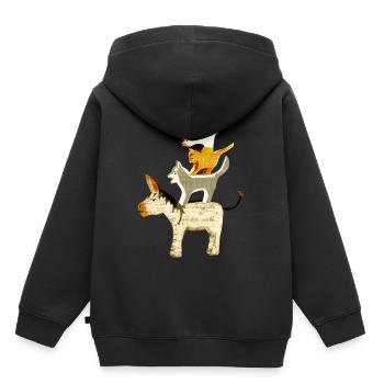 Bremer Stadtmusikanten - Kinder Premium Organic Hoodie - Schwarz - Hinten - AI Model Kid Male (0cm)