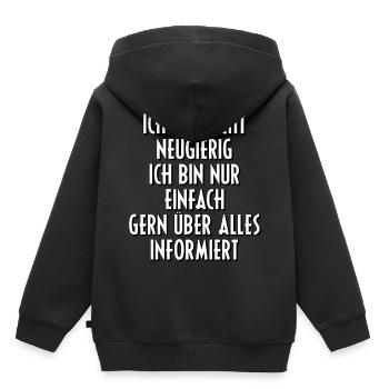 Idées de conseils curieux cadeau idée cadeau - Sweat Premium à capuche enfant bio - noir - Dos - AI Model Kid Male (0cm)