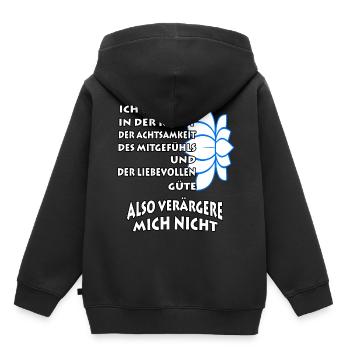 Ich übe mich in der Kunst der Achtsamkeit - Kinder Premium Organic Hoodie - Schwarz - Hinten - AI Model Kid Male (0cm)