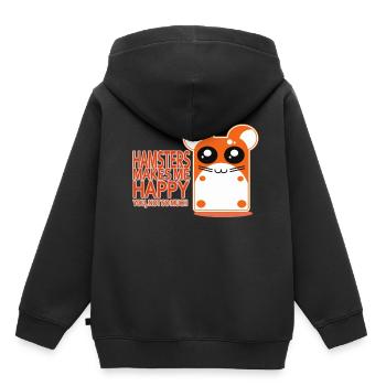 hamster - Sweat Premium à capuche enfant bio - noir - Dos - AI Model Kid Male (0cm)