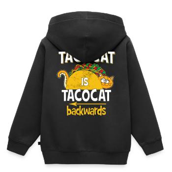 Tacocat Is Tacocat Backwards - Funny Sayings Fun - Kids Premium Organic Hoodie - black - Back - AI Model Kid Male (0cm)