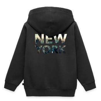 New York - Sweat Premium à capuche enfant bio - noir - Dos - AI Model Kid Male (0cm)