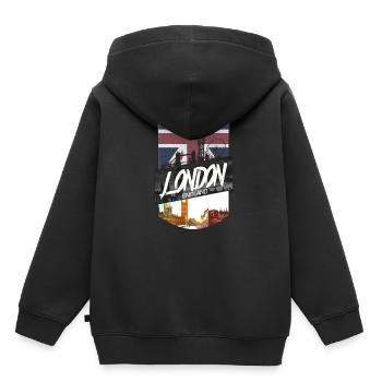 Londres - Sweat Premium à capuche enfant bio - noir - Dos - AI Model Kid Male (0cm)