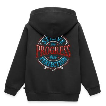Pursuit of progress - Kids Premium Organic Hoodie - black - Back - AI Model Kid Male (0cm)