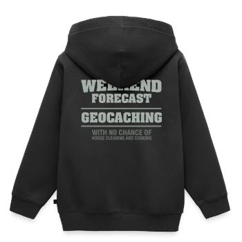 Geocaching - Sweat Premium à capuche enfant bio - noir - Dos - AI Model Kid Male (0cm)
